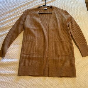 Brown Wide Ribbed Cardigan